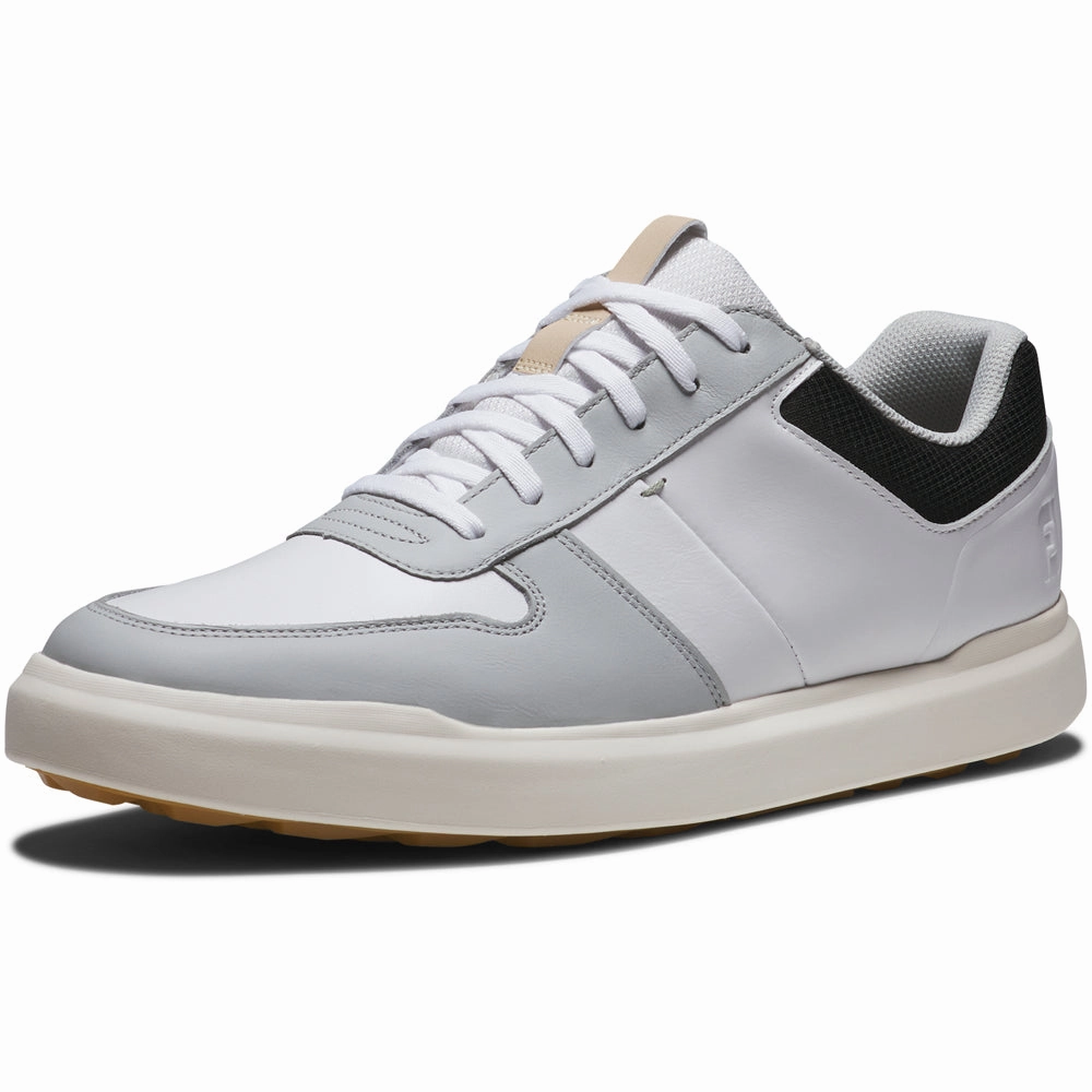 FootJoy Contour Casual Spikeless Shoes - White/Grey/Black Pro Golf Traction