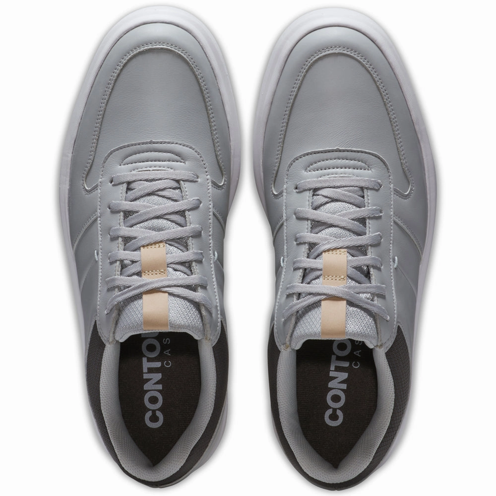 FootJoy Contour Casual Spikeless Shoes - White/Navy/Grey Pro Golf Traction