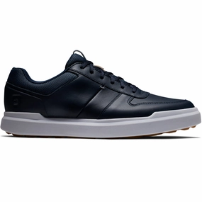 FootJoy Contour Casual Spikeless Waterproof Shoes - Navy/White/Tan Footjoy golf footwear