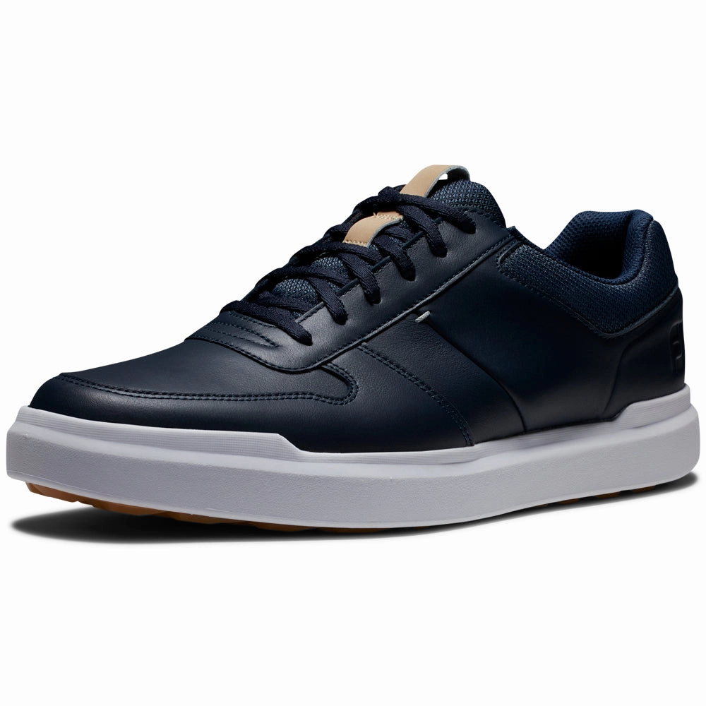 FootJoy Contour Casual Spikeless Waterproof Shoes - Navy/White/Tan Pro Golf Traction