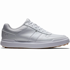 FootJoy Contour Casual Spikeless Waterproof Shoes - White/White/Grey Footjoy golf footwear