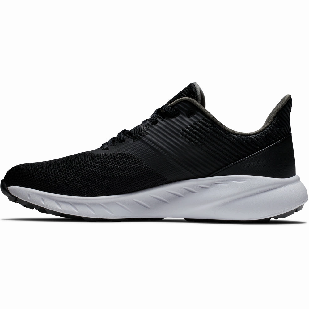 FootJoy Flex Spikeless Shoes - Black/Black/White Pro Golf Traction