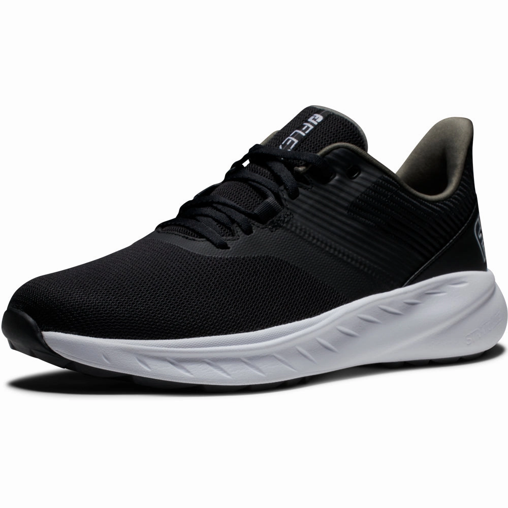 FootJoy Flex Spikeless Shoes - Black/Black/White Pro Golf Traction