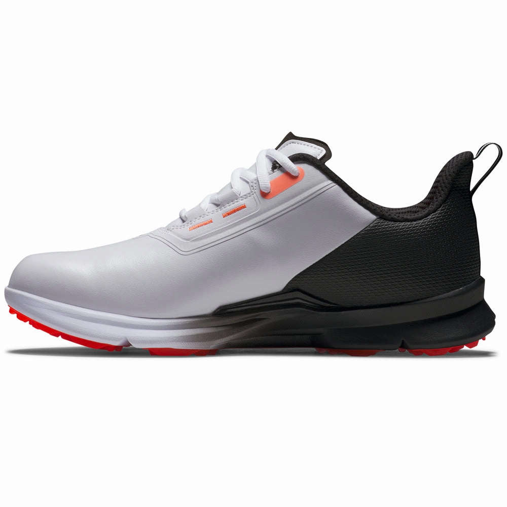FootJoy Fuel Spikeless Shoes - White/Black/Red Pro Golf Traction