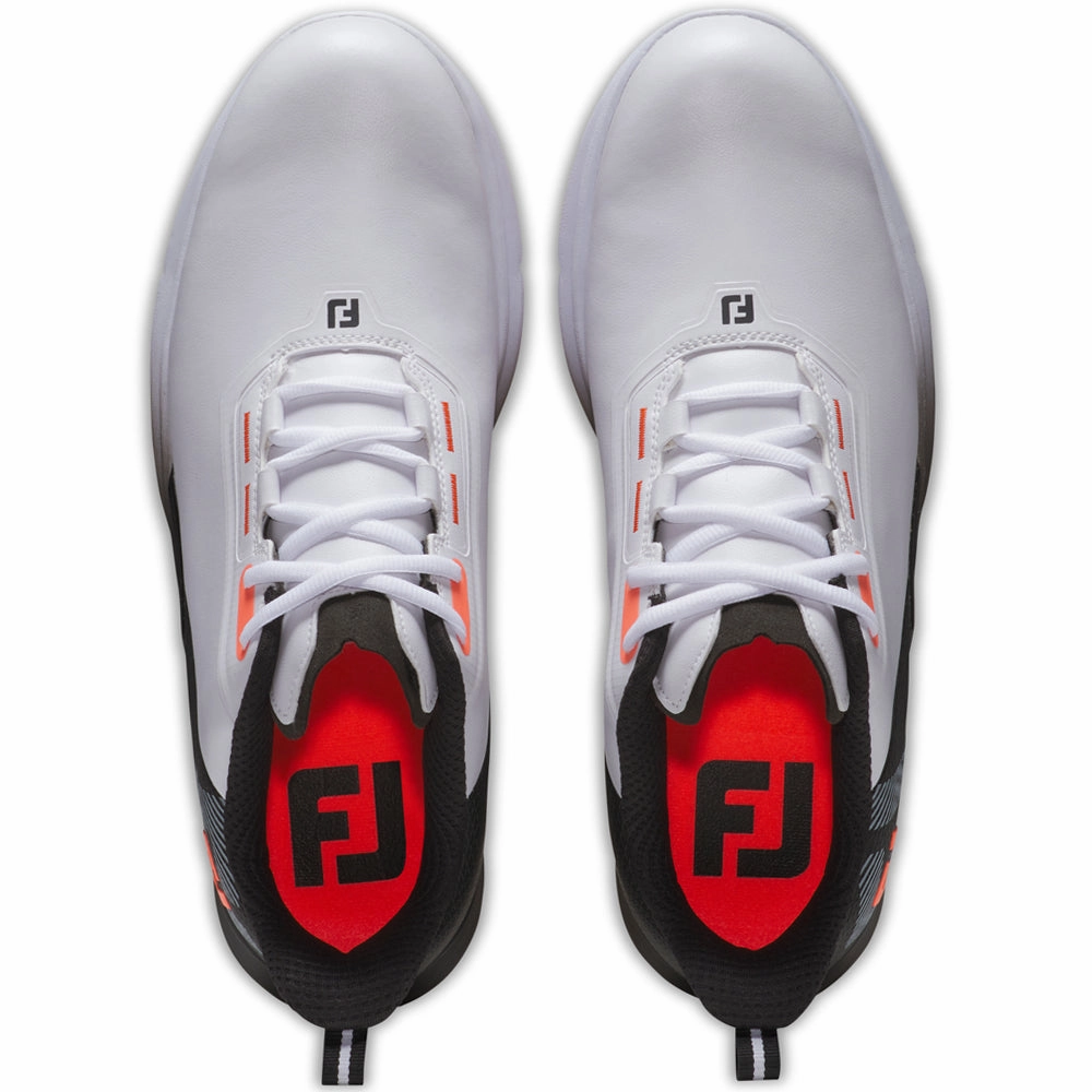 FootJoy Fuel Spikeless Shoes - White/Black/Red Pro Golf Traction