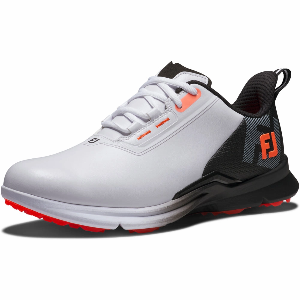 FootJoy Fuel Spikeless Shoes - White/Black/Red Pro Golf Traction
