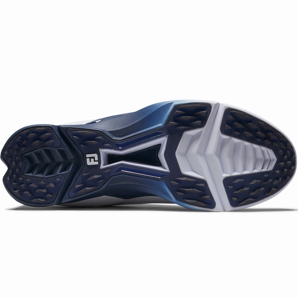 FootJoy Fuel Spikeless Shoes - White/Navy/Blue Pro Golf Traction