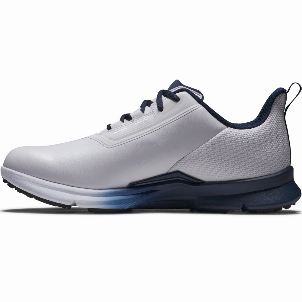 FootJoy Fuel Spikeless Shoes - White/Navy/Blue Pro Golf Traction
