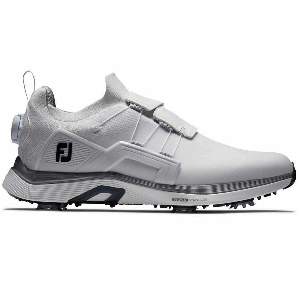 FootJoy Hyperflex BOA Spiked Waterproof Shoes - White/Black Footjoy golf footwear
