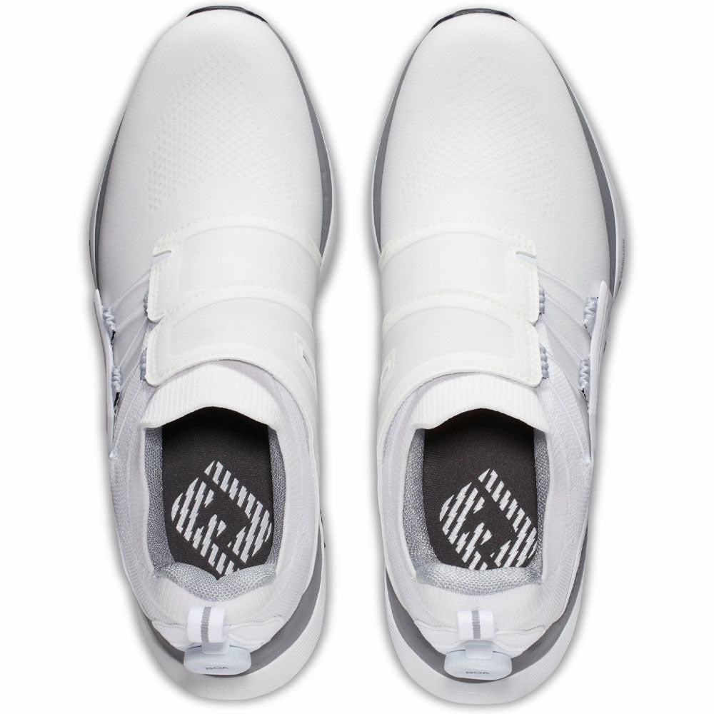 FootJoy Hyperflex BOA Spiked Waterproof Shoes - White/Black Pro Golf Traction