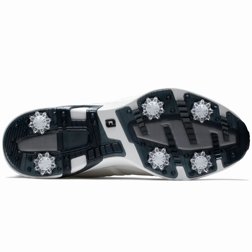 FootJoy Hyperflex BOA Spiked Waterproof Shoes - White/Black Pro Golf Traction