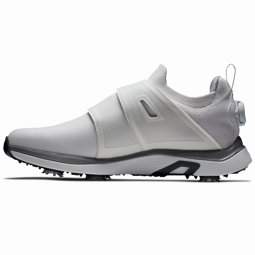 FootJoy Hyperflex BOA Spiked Waterproof Shoes - White/Black Pro Golf Traction