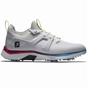 FootJoy Hyperflex Carbon Spiked Waterproof Shoes - White/Blue/Purple Footjoy golf footwear