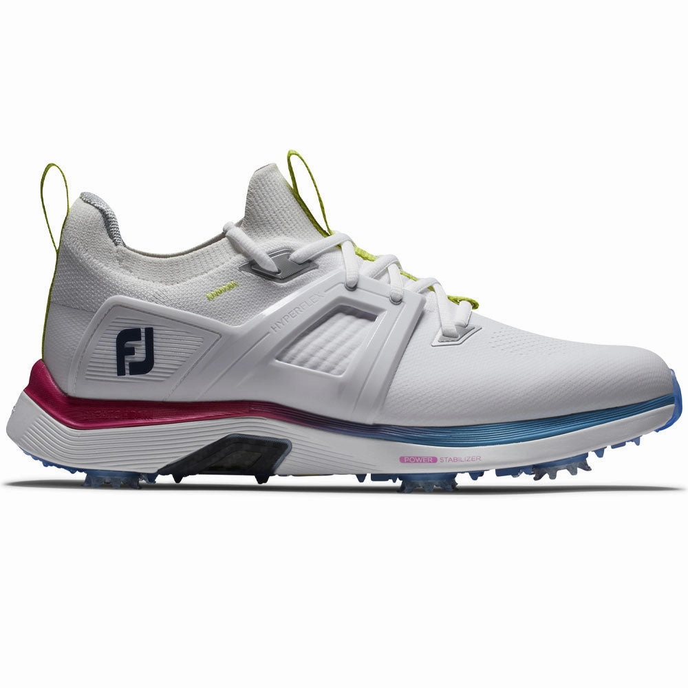 FootJoy Hyperflex Carbon Spiked Waterproof Shoes - White/Blue/Purple Footjoy golf footwear