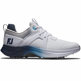 FootJoy Hyperflex Carbon Spiked Waterproof Shoes - White/Navy/Blue Footjoy golf footwear