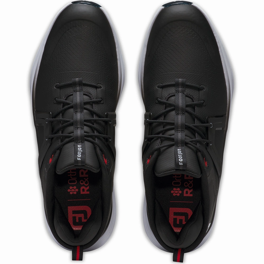 FootJoy Hyperflex Spiked Waterproof Shoes - Black/White/Red Pro Golf Traction