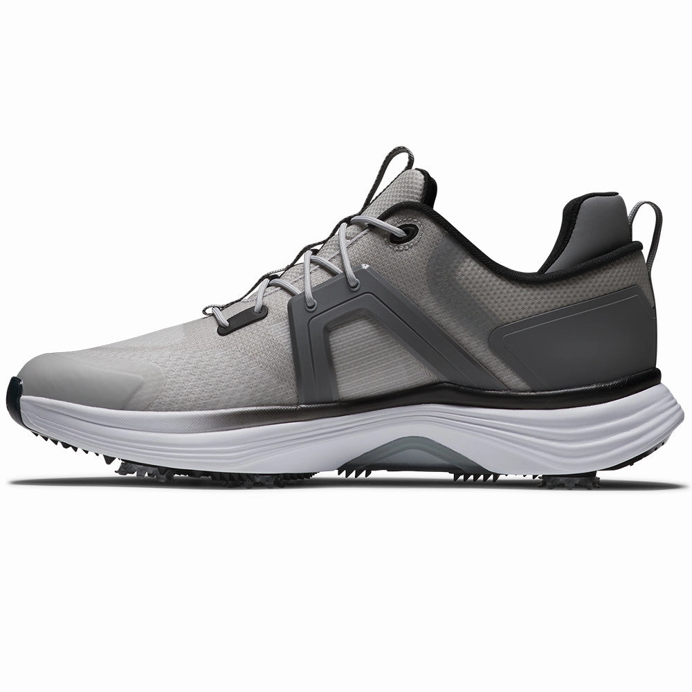 FootJoy Hyperflex Spiked Waterproof Shoes - Grey/White/Charcoal Pro Golf Traction
