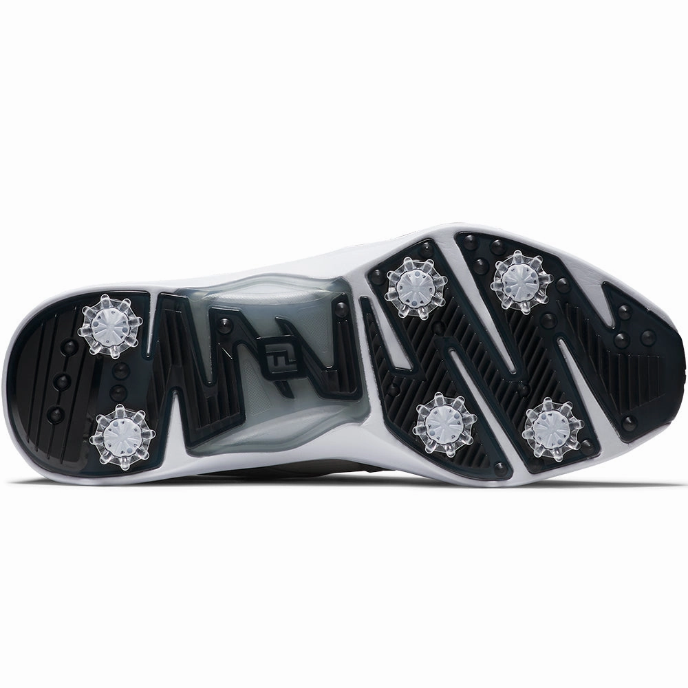 FootJoy Hyperflex Spiked Waterproof Shoes - Grey/White/Charcoal Pro Golf Traction