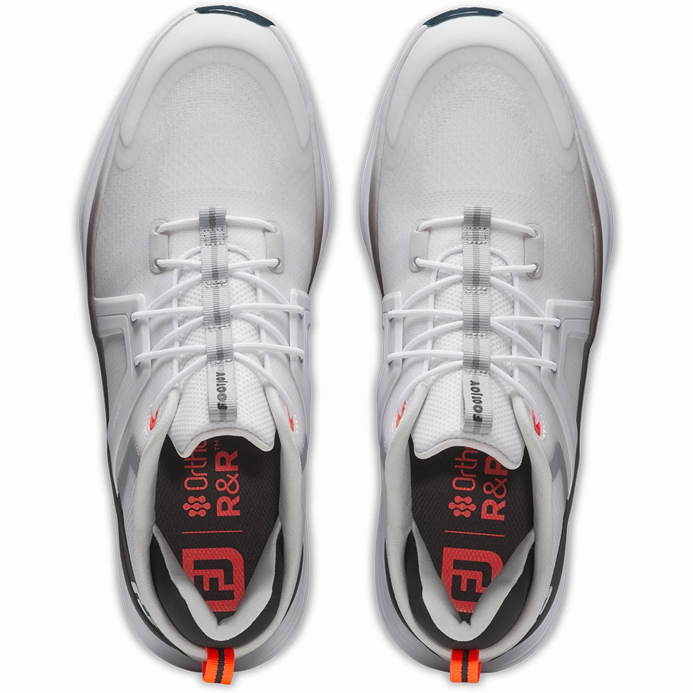 FootJoy Hyperflex Spiked Waterproof Shoes - White/Black/Red Pro Golf Traction