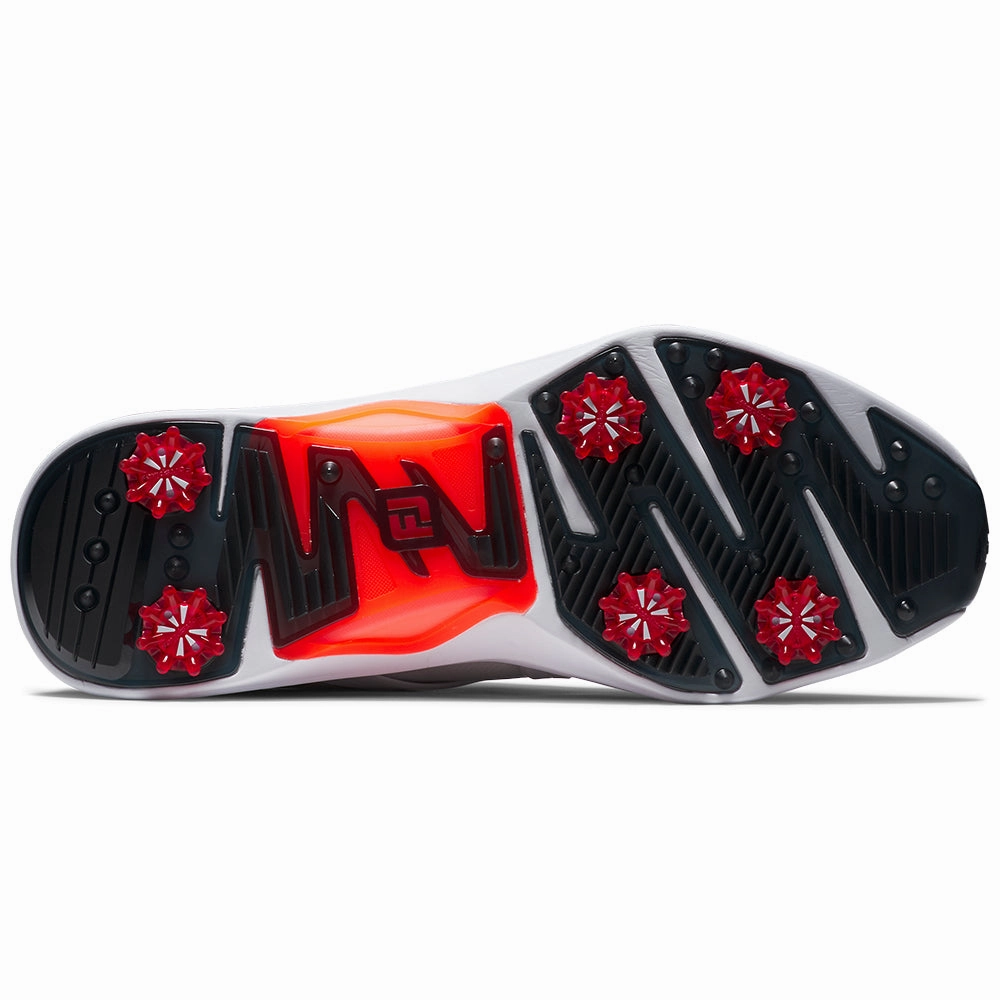 FootJoy Hyperflex Spiked Waterproof Shoes - White/Black/Red Pro Golf Traction