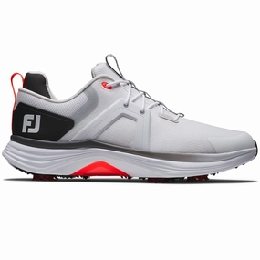 FootJoy Hyperflex Spiked Waterproof Shoes - White/Black/Red Footjoy golf footwear