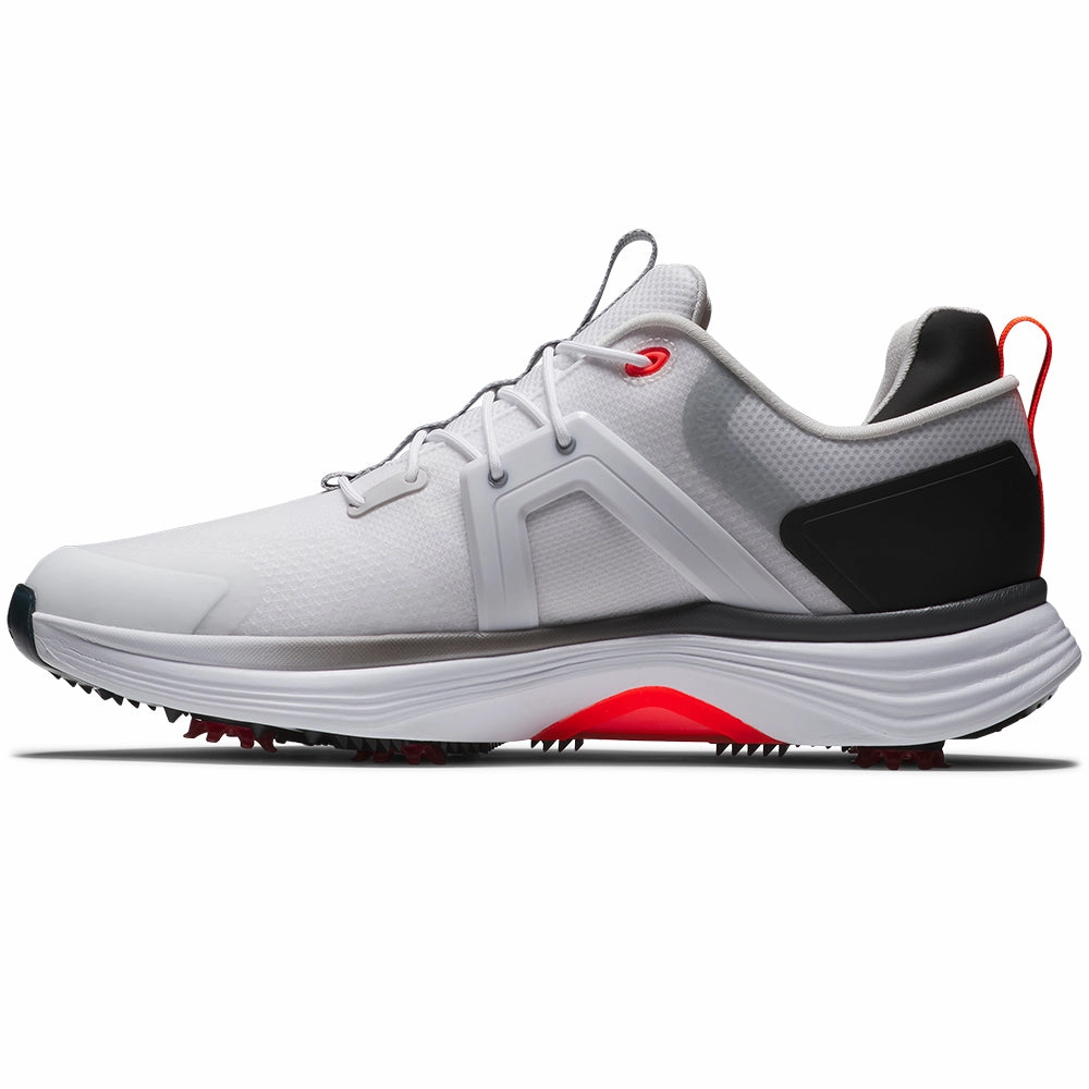 FootJoy Hyperflex Spiked Waterproof Shoes - White/Black/Red Pro Golf Traction