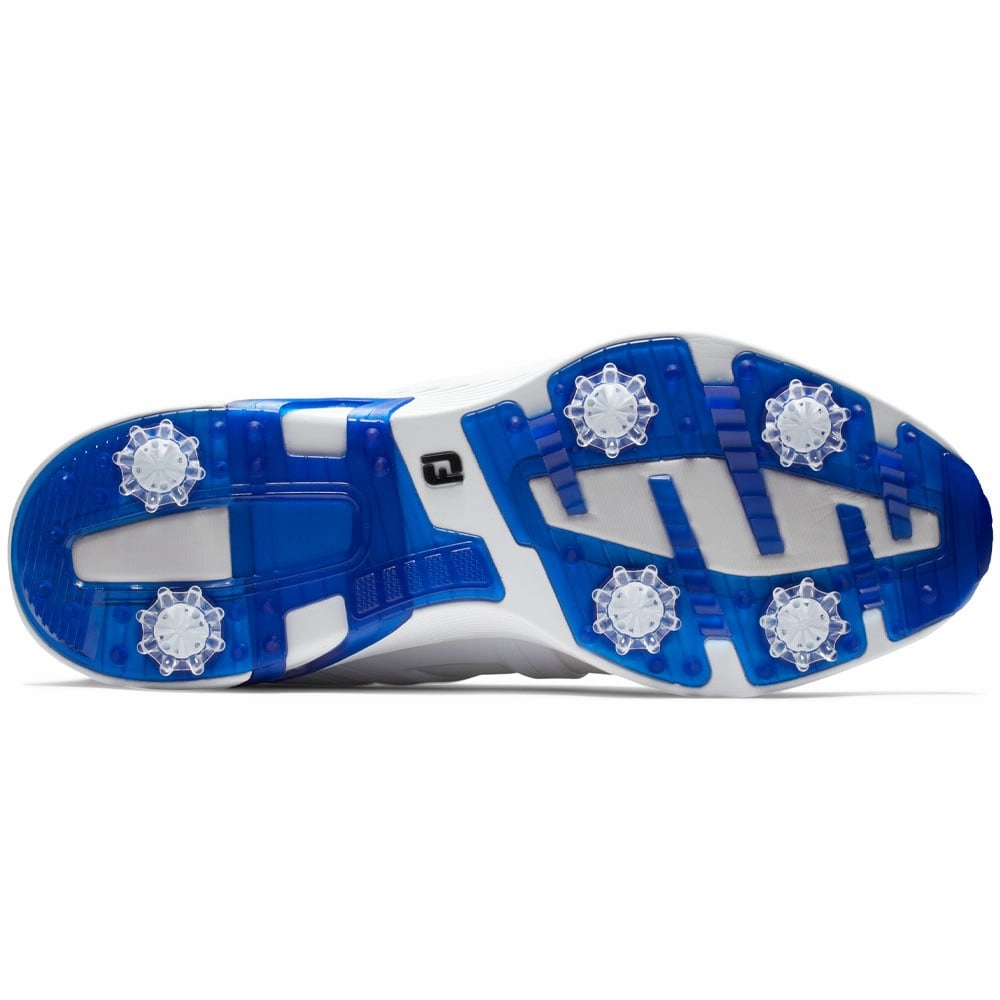 FootJoy Hyperflex Spiked Waterproof Shoes - White/Grey Pro Golf Traction