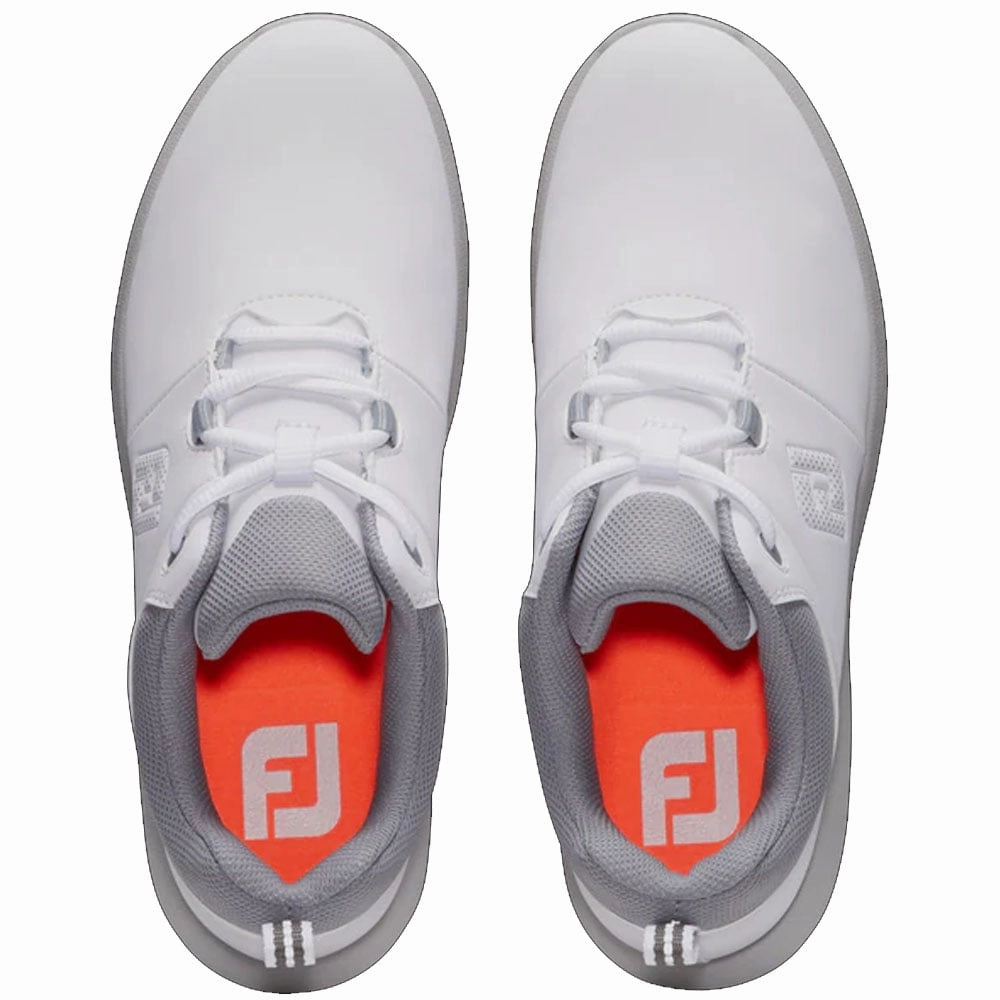 FootJoy Ladies eComfort Spiked Shoes - White/Grey Pro Golf Traction