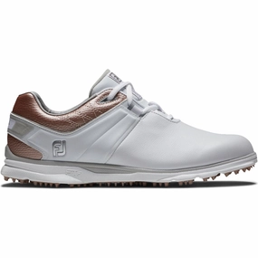 FootJoy Ladies Pro SL Spikeless Shoes - White/Rose Footjoy golf footwear