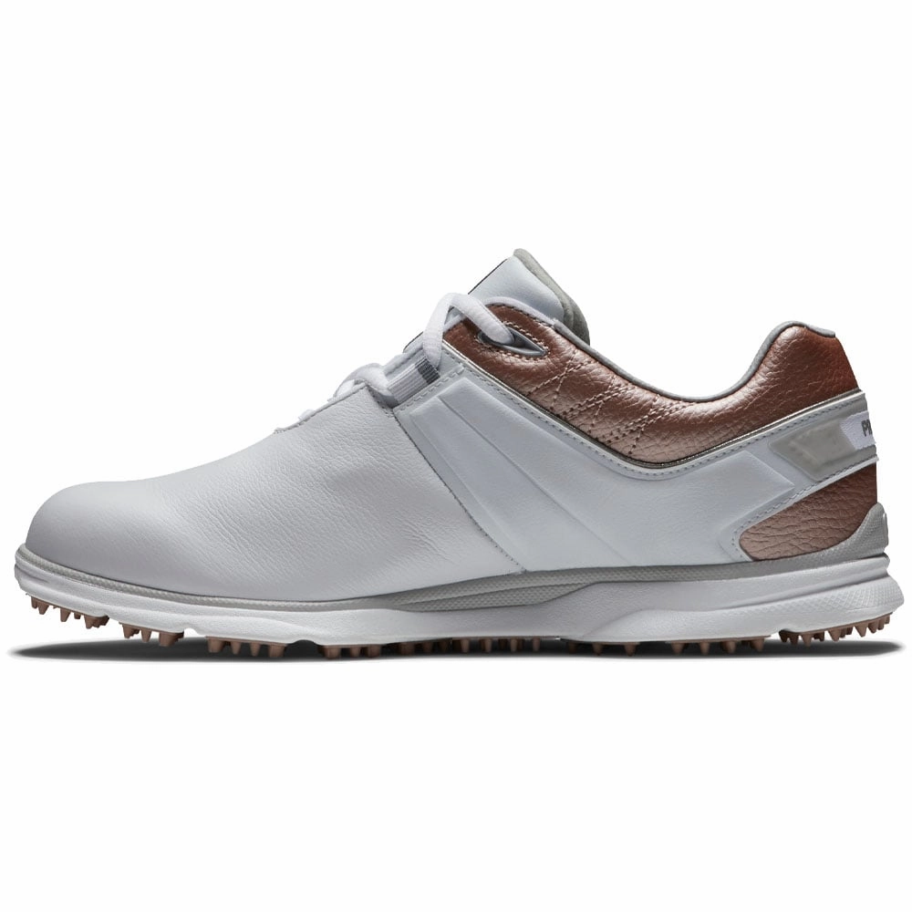 FootJoy Ladies Pro SL Spikeless Shoes - White/Rose Pro Golf Traction