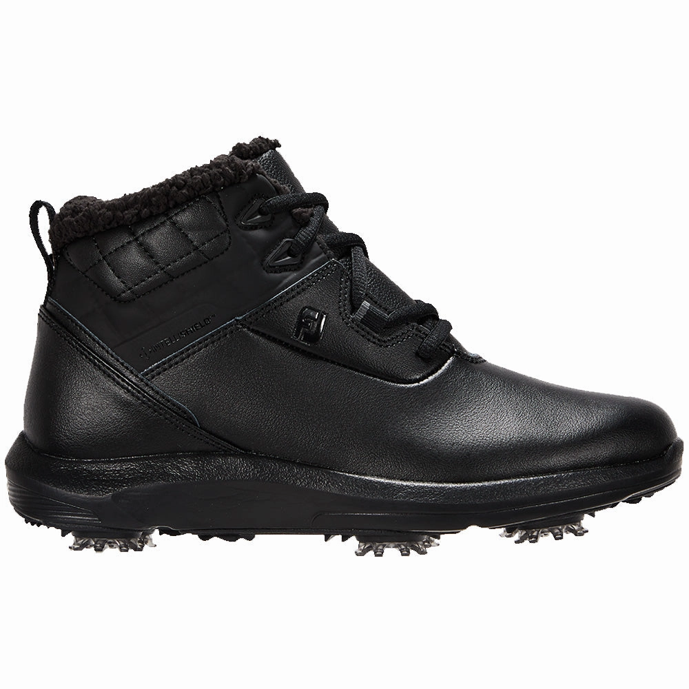 FootJoy Ladies Stormwalker Waterproof Spiked Boots - Black Footjoy golf footwear