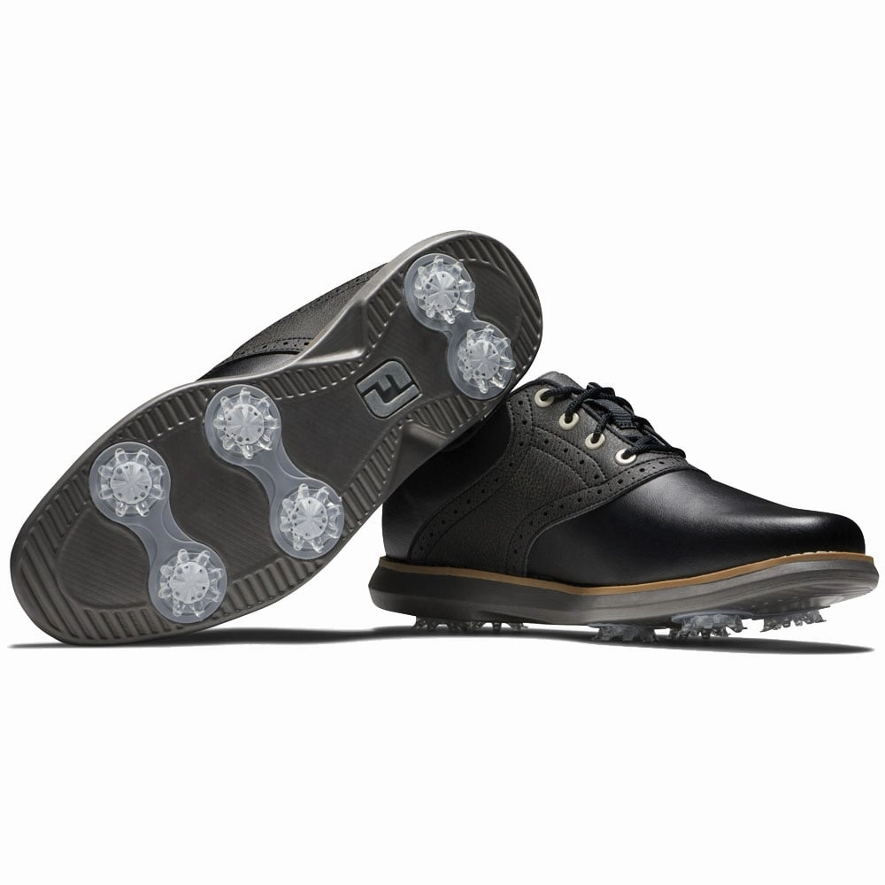 FootJoy Ladies Traditions Spiked Shoes - Black Pro Golf Traction