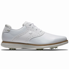 FootJoy Ladies Traditions Spiked Shoes - White Footjoy golf footwear