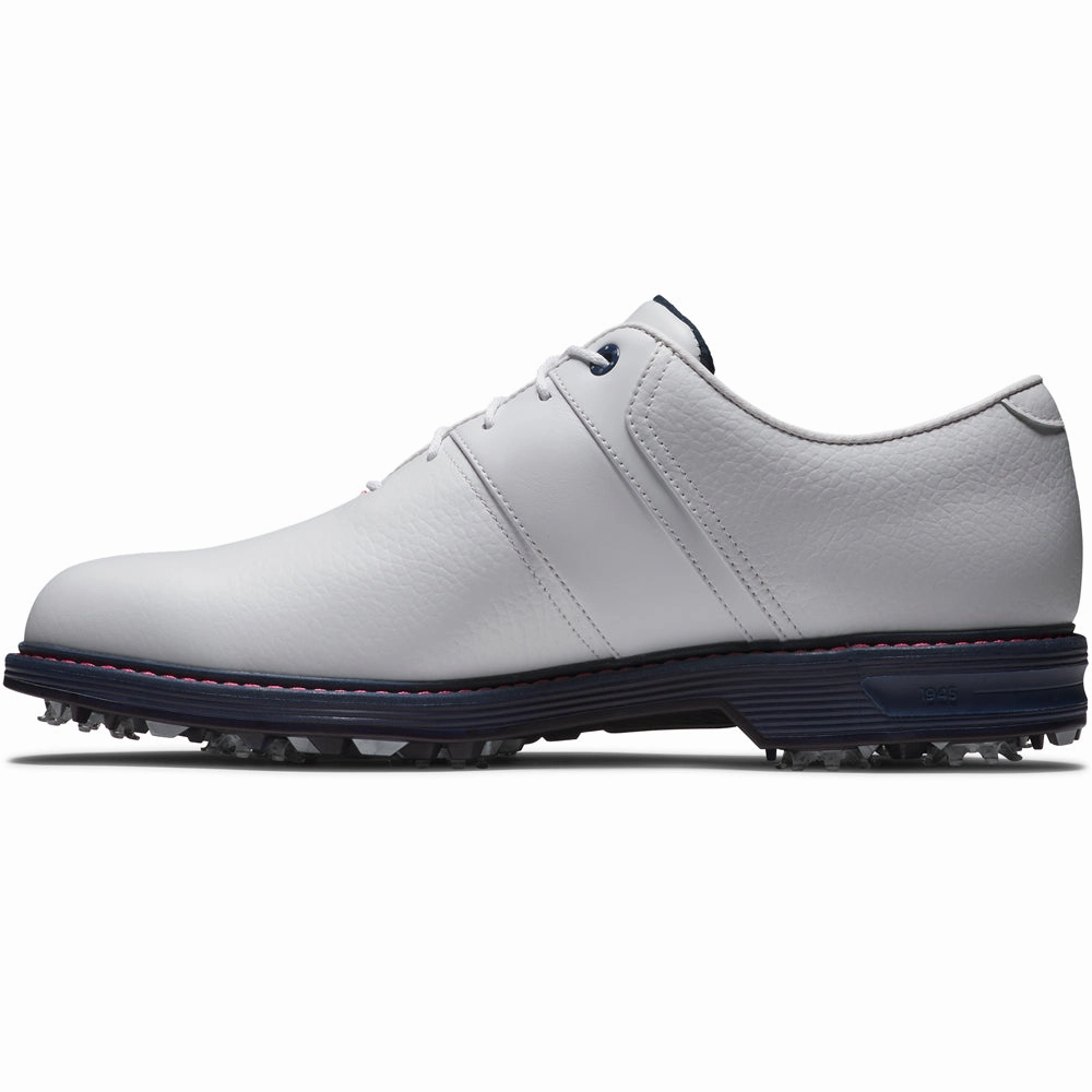 FootJoy Packard Spiked Shoes - White/Pink/Navy Pro Golf Traction