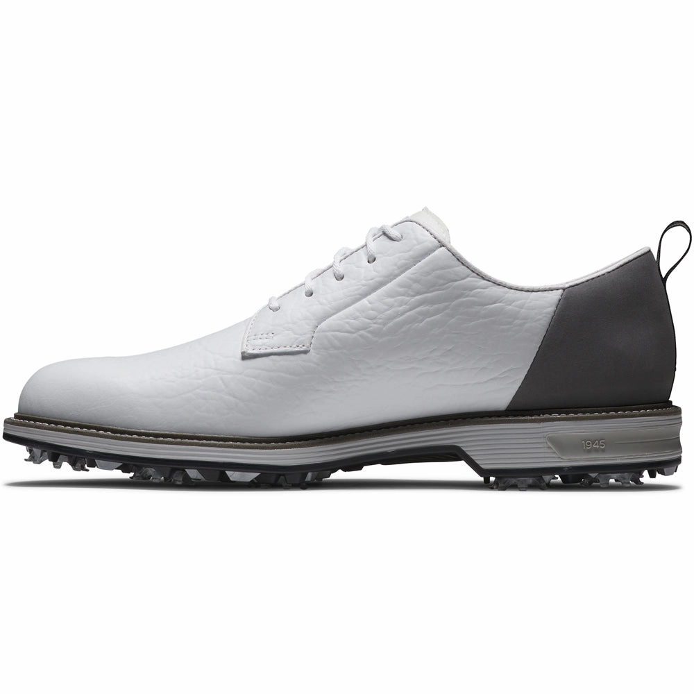 FootJoy Premiere Field LX Spiked Waterproof Shoes - White/Dk.Grey/Grey Pro Golf Traction