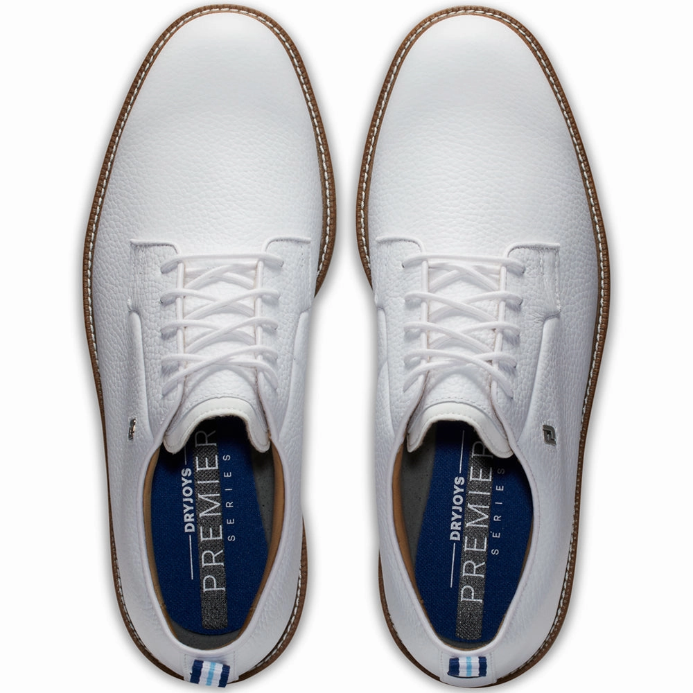 FootJoy Premiere Field Spiked Shoes - White/White/Grey Pro Golf Traction