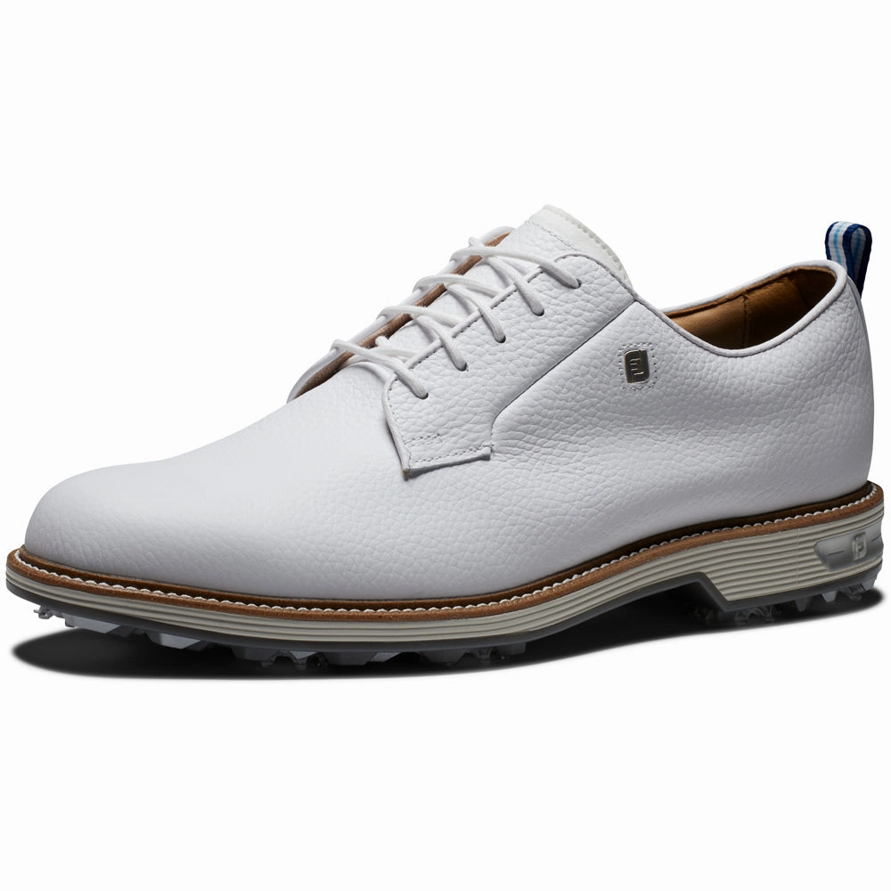 FootJoy Premiere Field Spiked Shoes - White/White/Grey Pro Golf Traction