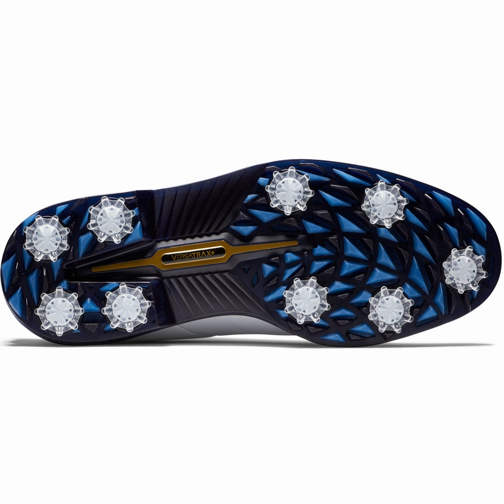 FootJoy Premiere Series Field Spiked Waterproof Shoes - White/Navy Pro Golf Traction