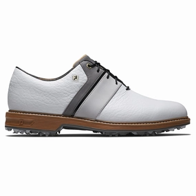 FootJoy Premiere Series Packard LX Spiked Waterproof Shoes - White/Grey/Black Footjoy golf footwear