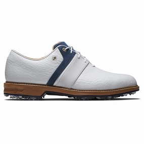 FootJoy Premiere Series Packard LX Spiked Waterproof Shoes - White/Navy/White Footjoy golf footwear