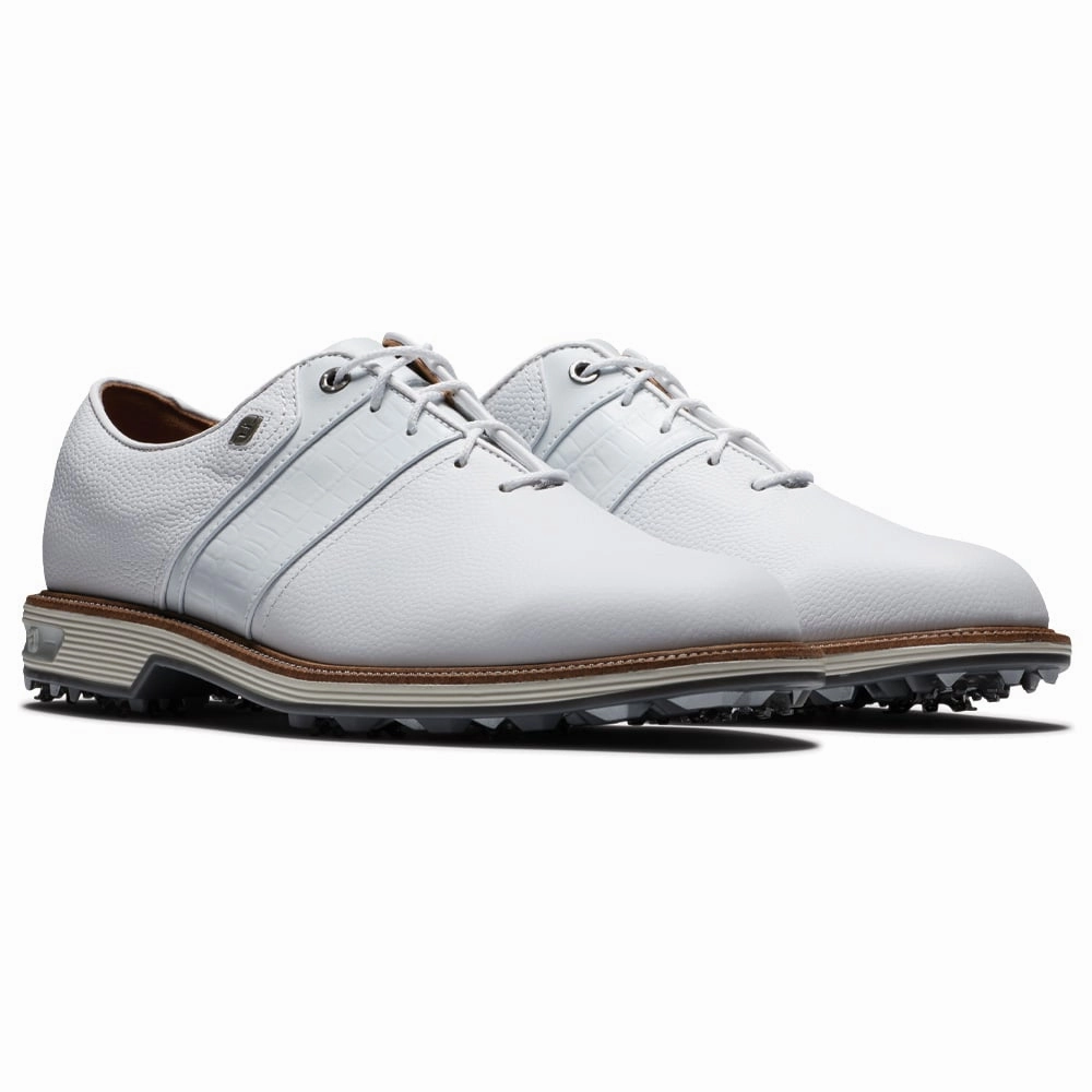 FootJoy Premiere Series Packard Spiked Waterproof Shoes - White Pro Golf Traction