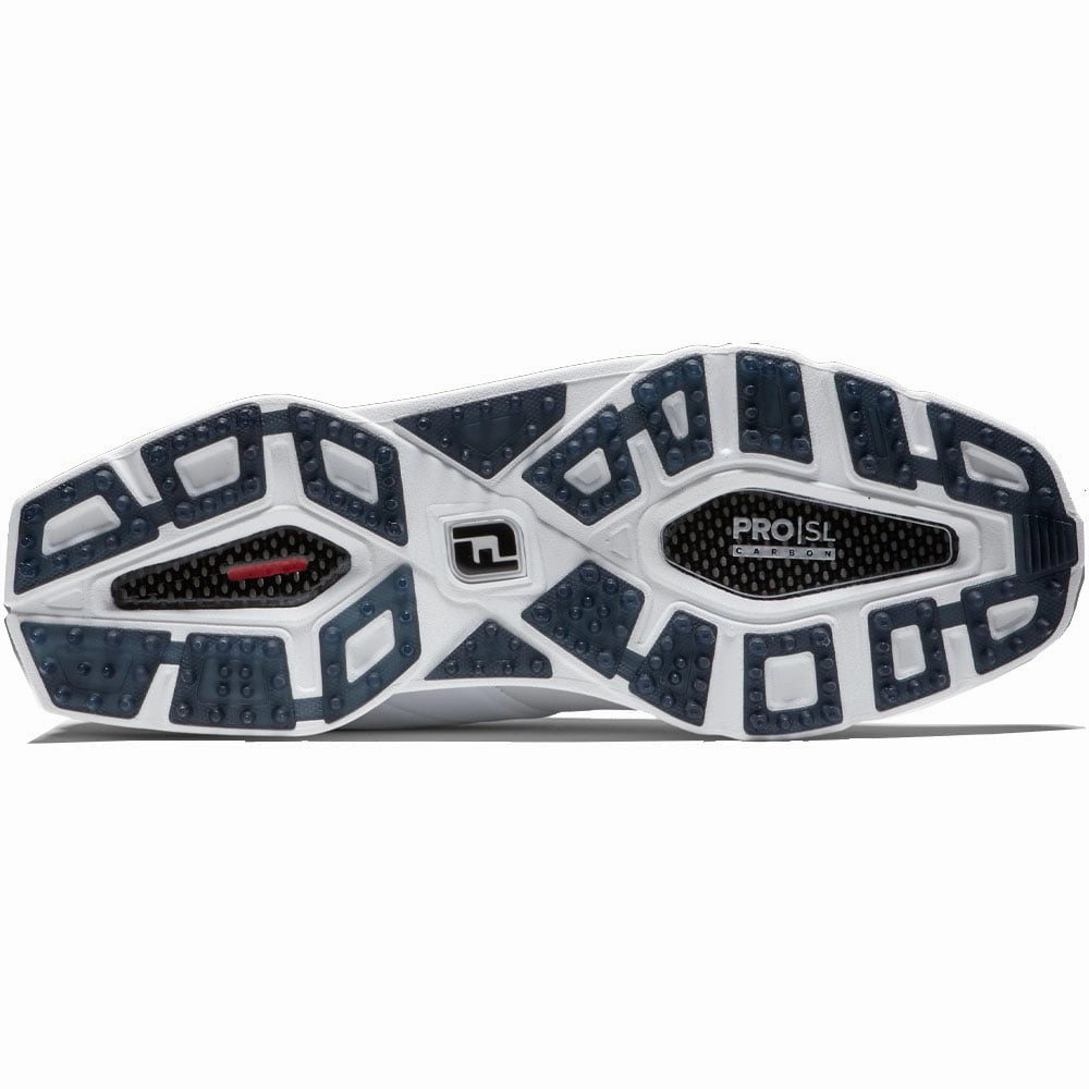 FootJoy Pro SL Carbon Spikeless Shoes - White/Carbon Pro Golf Traction
