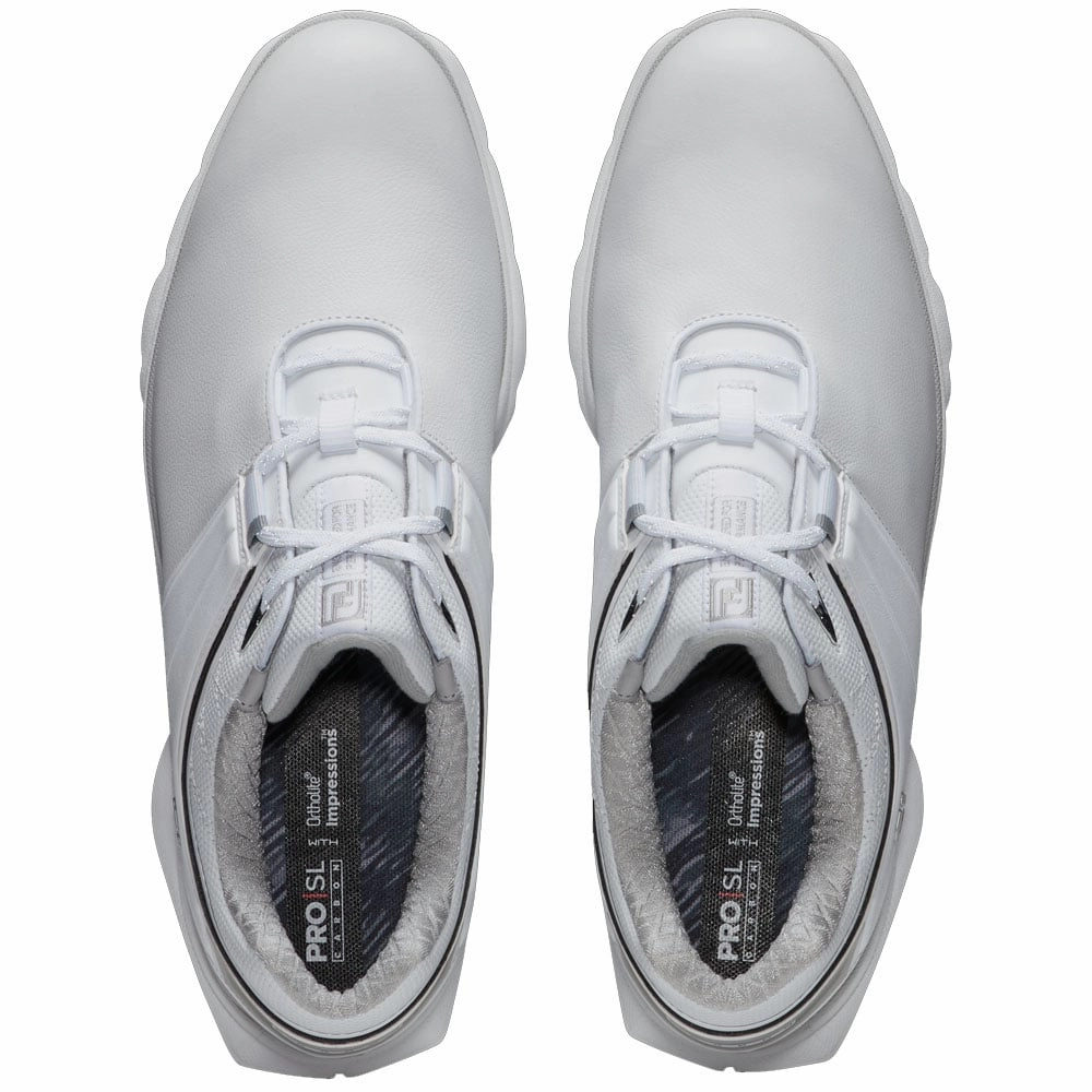 FootJoy Pro SL Carbon Spikeless Shoes - White/Carbon Pro Golf Traction