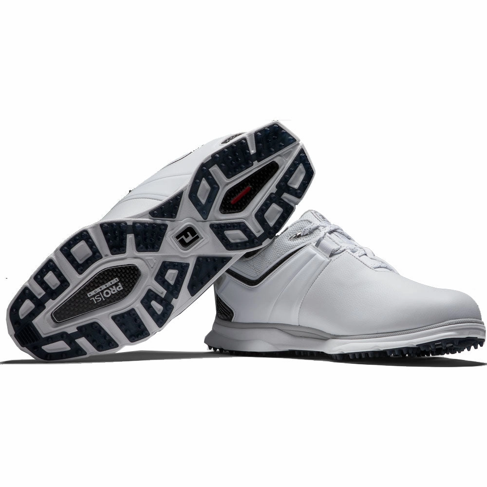 FootJoy Pro SL Carbon Spikeless Shoes - White/Carbon Pro Golf Traction