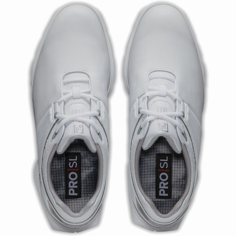 FootJoy Pro SL Waterproof Spikeless Shoes - White/Grey Pro Golf Traction