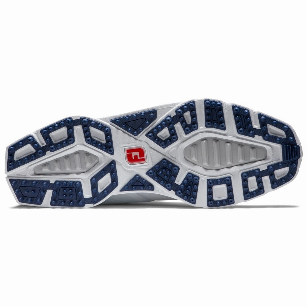 FootJoy Pro SL Waterproof Spikeless Shoes - White/Navy/Red Pro Golf Traction