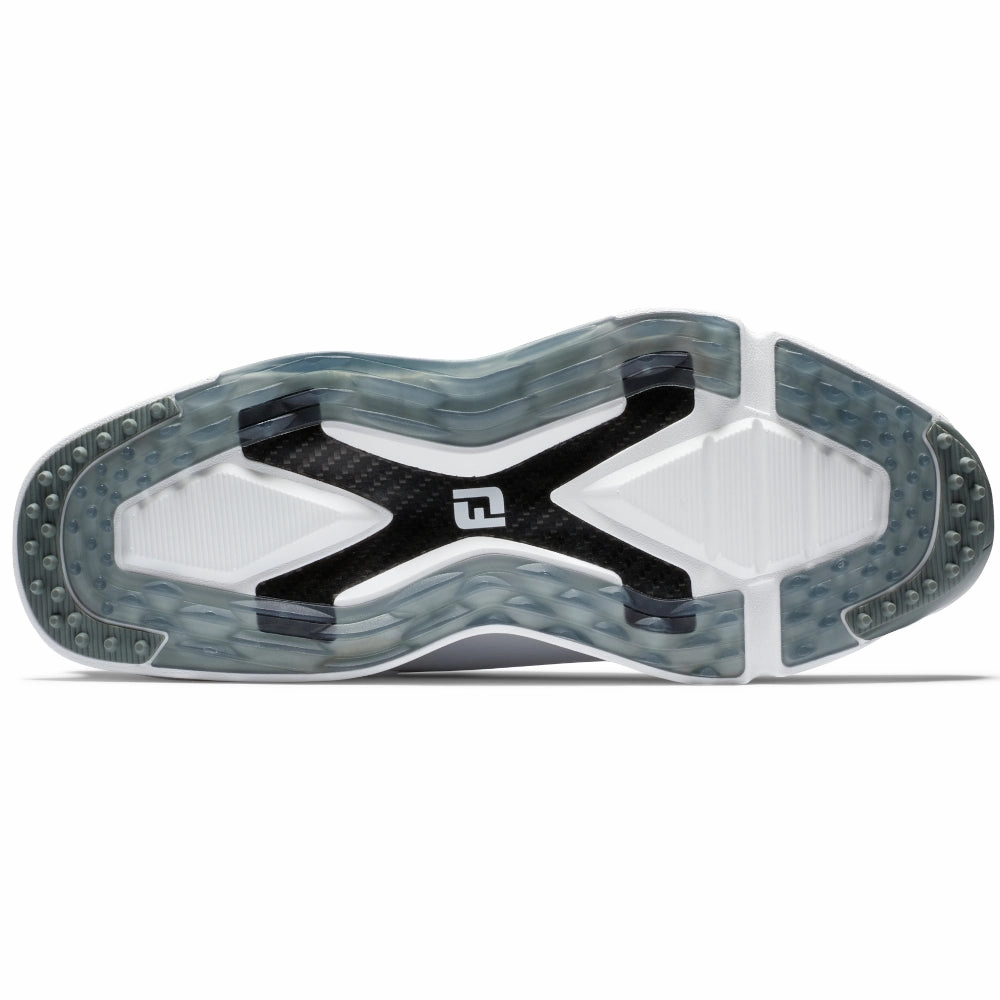 FootJoy PRO SLX Carbon Spikeless Waterproof Shoes - White/White/Grey Pro Golf Traction