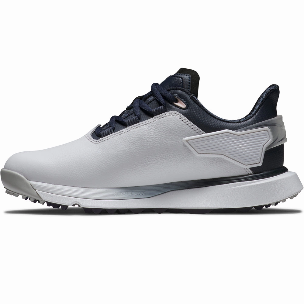FootJoy PRO SLX Ladies Spikeless Waterproof Shoes - White/Navy/Pink Pro Golf Traction