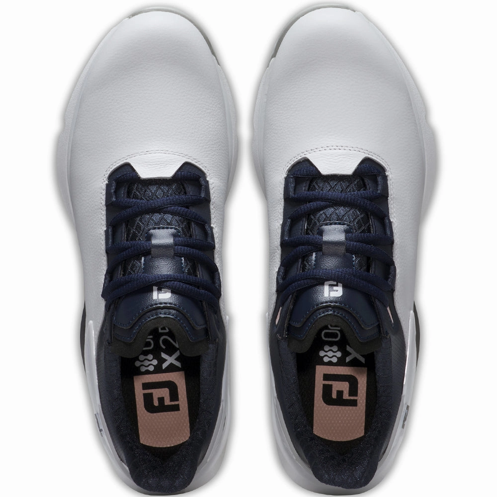 FootJoy PRO SLX Ladies Spikeless Waterproof Shoes - White/Navy/Pink Pro Golf Traction