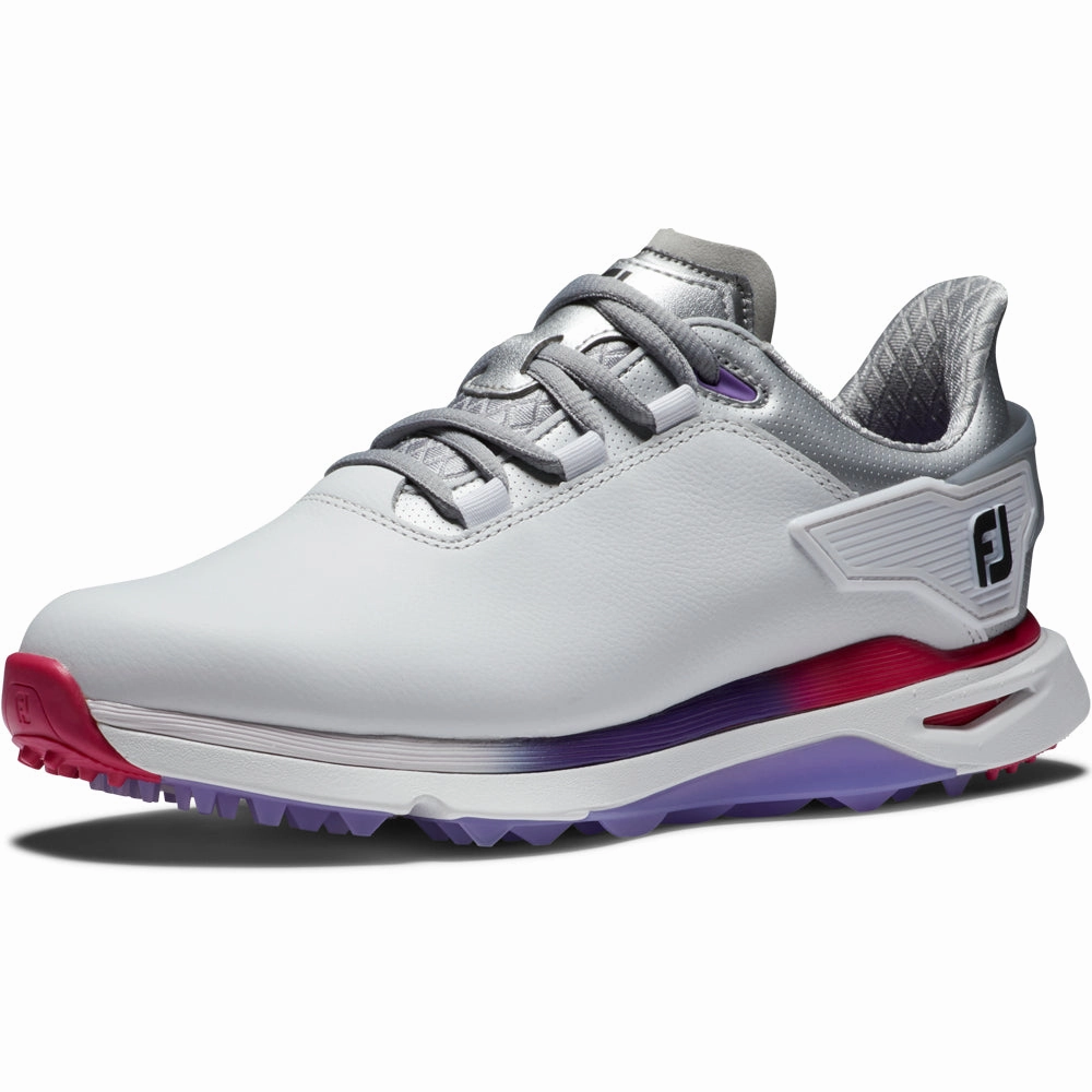 FootJoy Pro SLX Ladies Spikeless Waterproof Shoes - White/Silver/Multi Pro Golf Traction